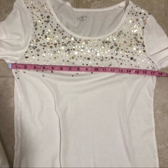 Gold and silver sparkle white top from LOFT - Picture 5 of 9